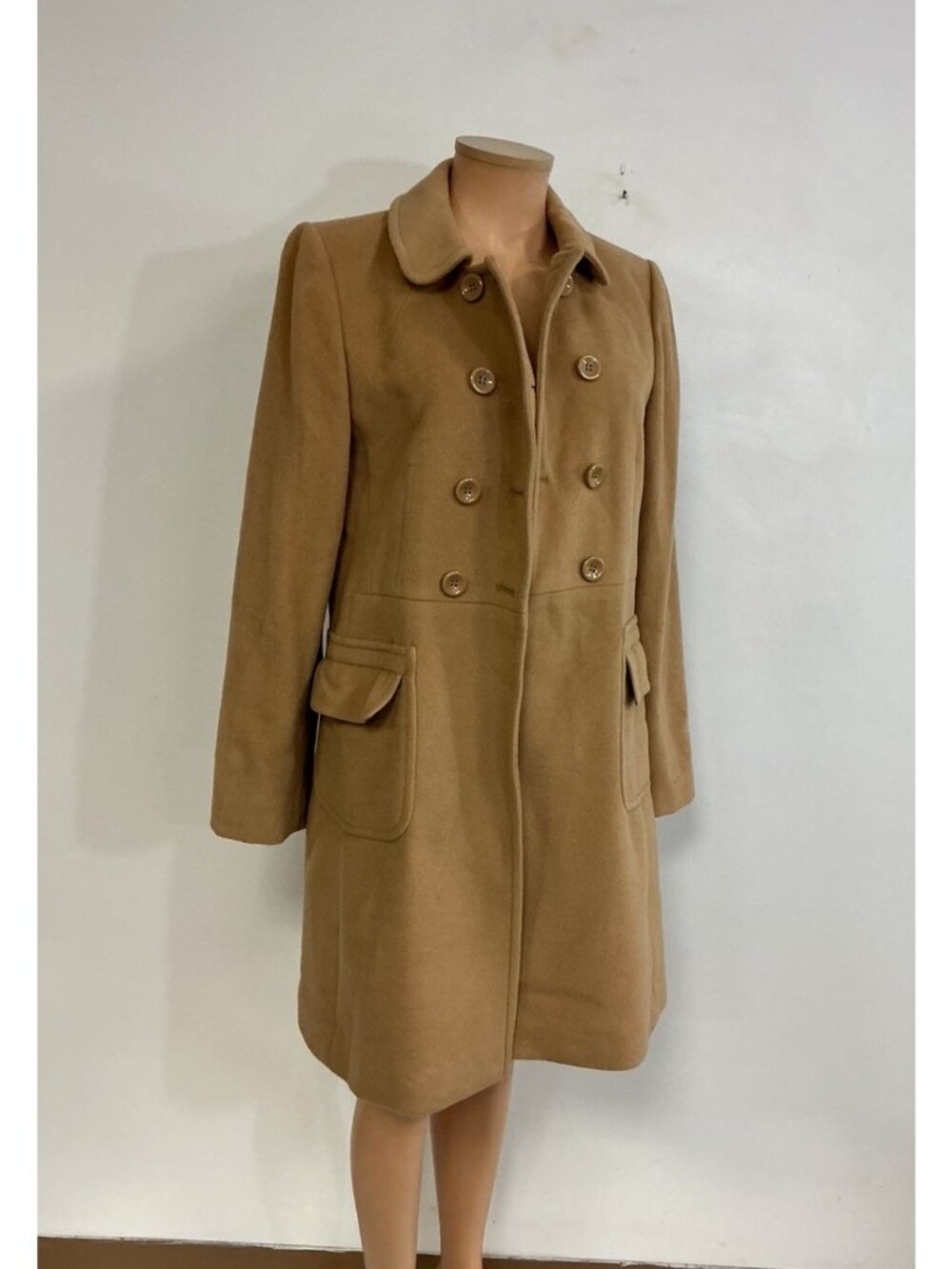 Ann Taylor Long Wool Camel Coat Womens 6